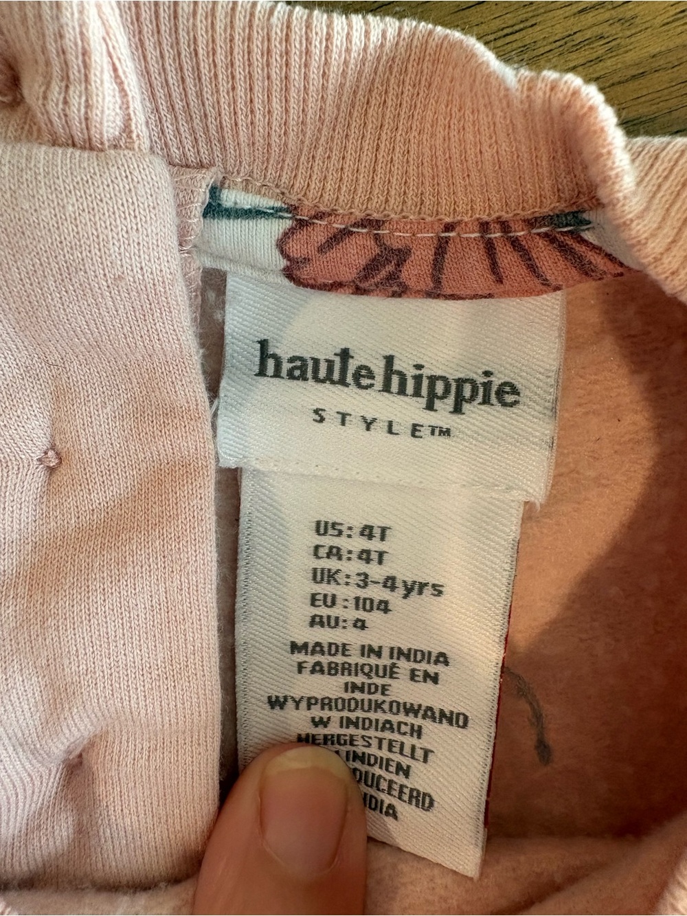Haute Hippie Girls' Light Pink Embroidered Peplum Sweatshirt - Picture 4 of 4
